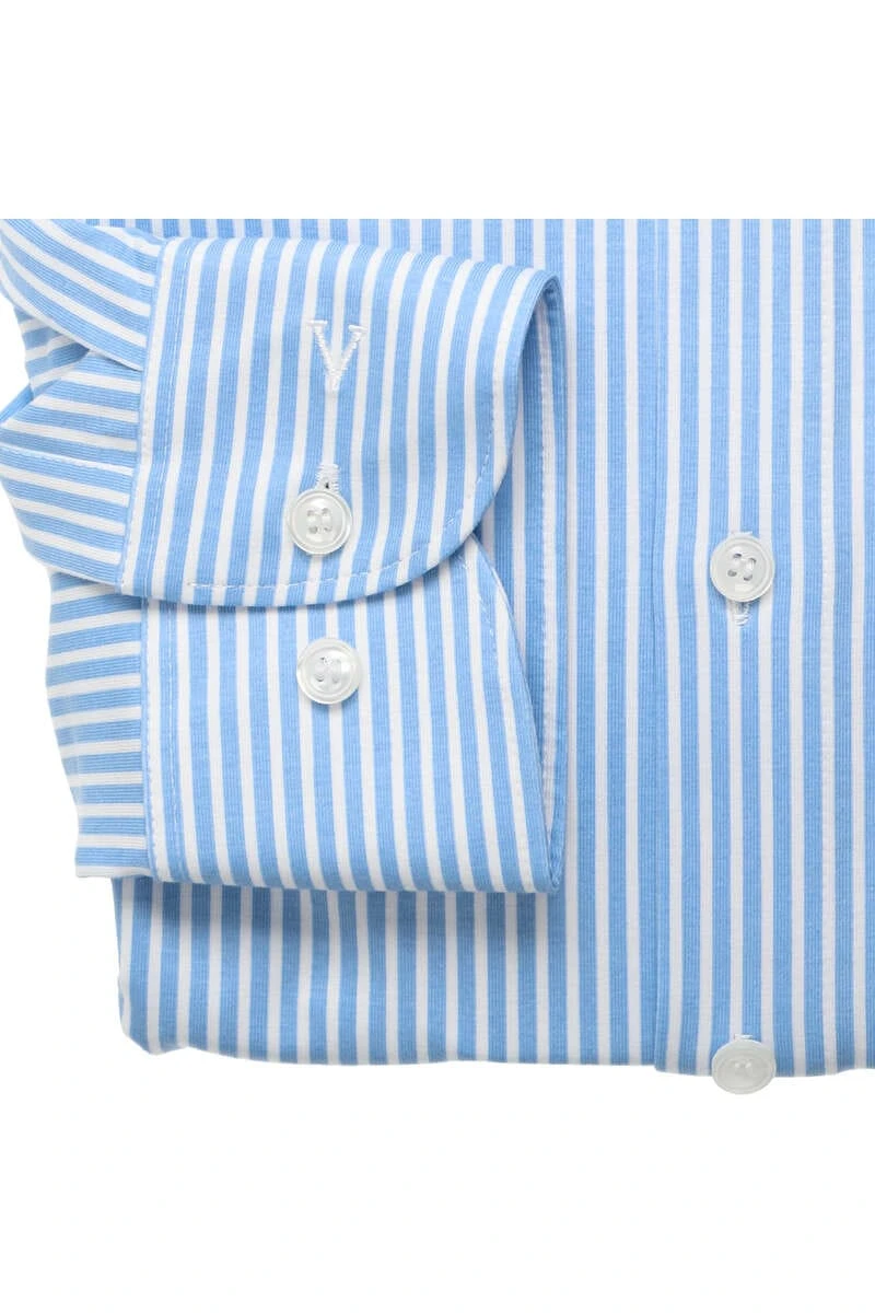 Marvelis Dynamic Flex Modern Fit Jerseyhemd Hellblau/weiss, Gestreift 3 Marvelis Dynamic Flex Modern Fit Jerseyhemd Hellblau/weiss, Gestreift – Bild 3