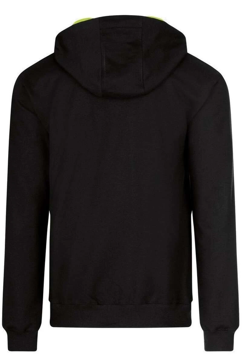 TRIGEMA Comfort Fit Sweatjacke Mit Kapuze Zip Schwarz/grün 4 TRIGEMA Comfort Fit Sweatjacke Mit Kapuze Zip Schwarz/grün – Bild 4