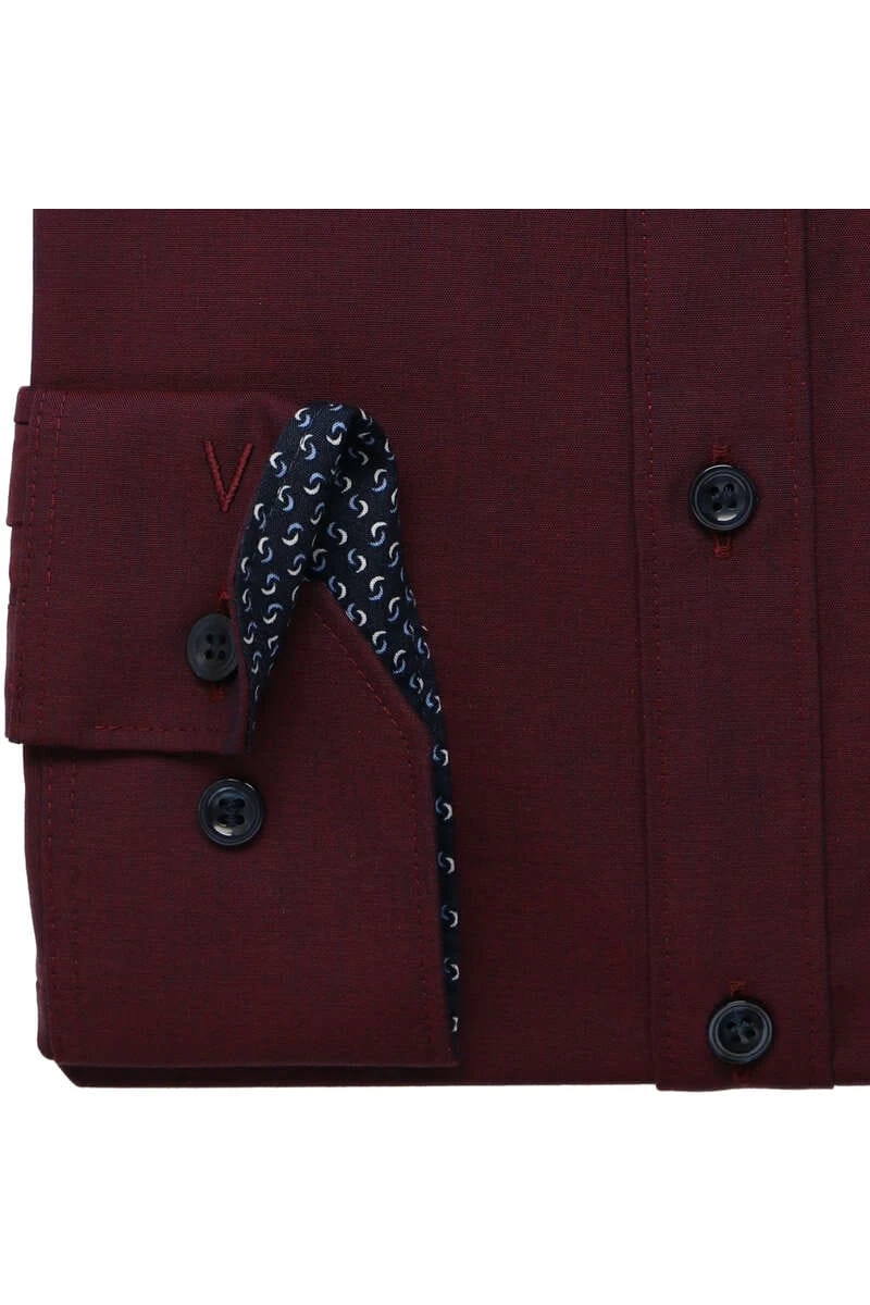 Marvelis Body Fit Hemd Dunkelrot, Einfarbig 3 Marvelis Body Fit Hemd Dunkelrot, Einfarbig – Bild 3