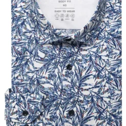 Marvelis Performance Body Fit Hemd Blau/weiss, Gemustert