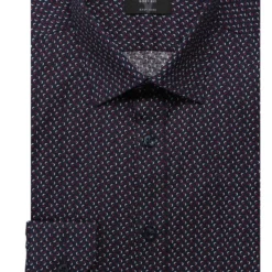 Marvelis Modern Fit Hemd Bordeaux/schwarz, Gemustert