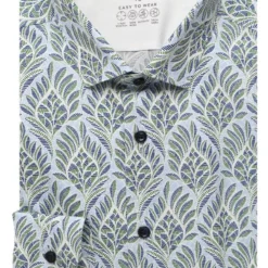Marvelis Performance Modern Fit Hemd Blau/grün/weiss, Gemustert