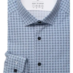 Marvelis Performance Modern Fit Jerseyhemd Bleu, Gemustert