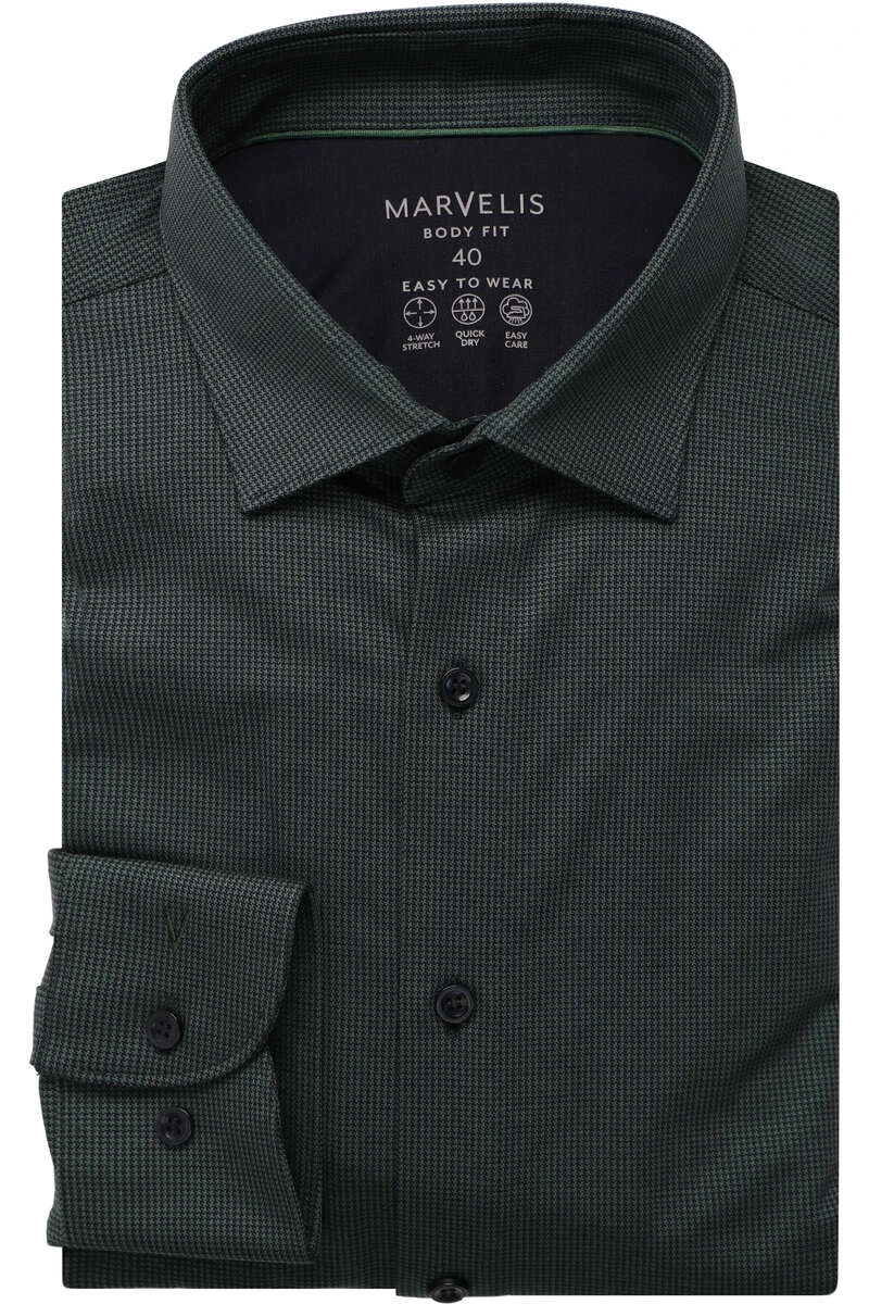 Marvelis Performance Body Fit Jerseyhemd Blau/grün, Faux-uni 1 Marvelis Performance Body Fit Jerseyhemd Blau/grün, Faux-uni