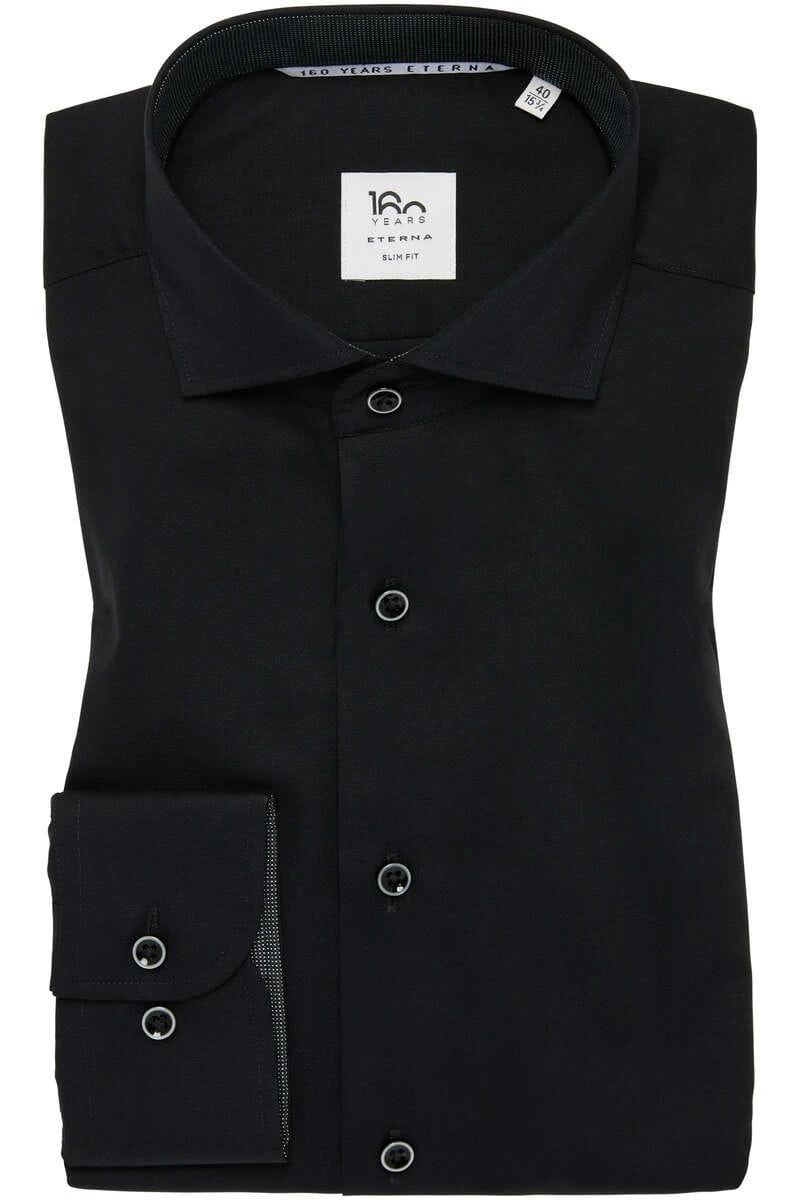 ETERNA Slim Fit Hemd Anthrazit, Einfarbig 1 ETERNA Slim Fit Hemd Anthrazit, Einfarbig