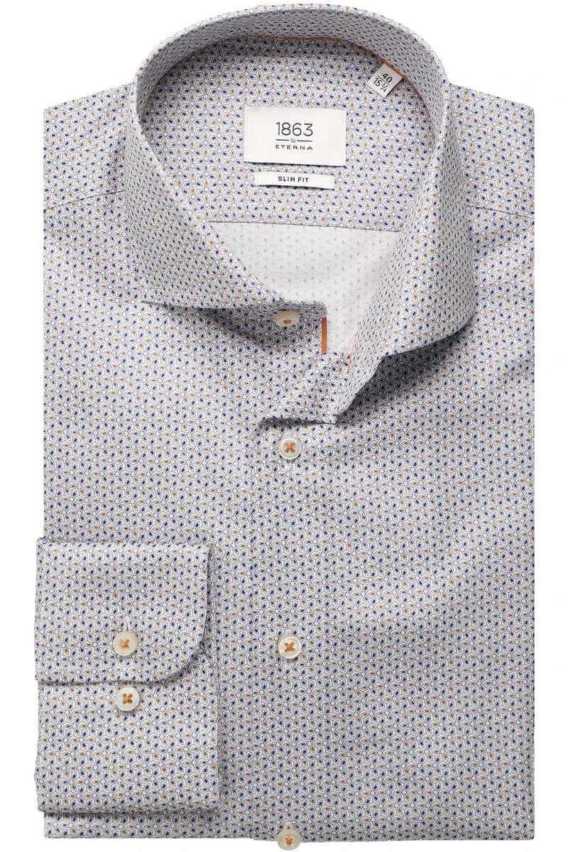 ETERNA 1863 Slim Fit Hemd Orange, Gemustert 1 ETERNA 1863 Slim Fit Hemd Orange, Gemustert