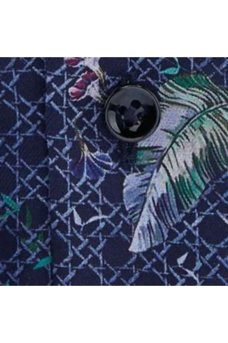 OLYMP SIGNATURE Tailored Fit Hemd Dunkelblau/grün, Gemustert 4 OLYMP SIGNATURE Tailored Fit Hemd Dunkelblau/grün, Gemustert – Bild 4