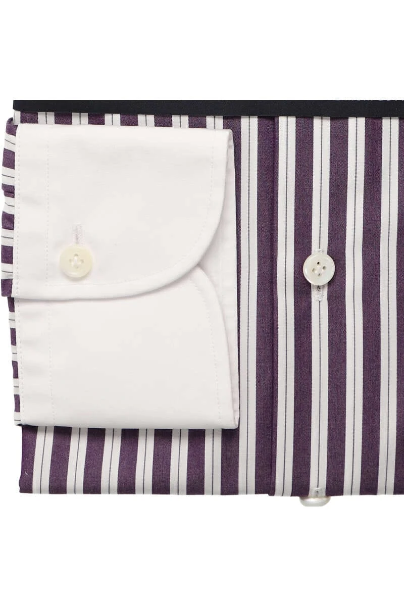 OLYMP SIGNATURE Tailored Fit Hemd Aubergine/weiss, Gestreift 3 OLYMP SIGNATURE Tailored Fit Hemd Aubergine/weiss, Gestreift – Bild 3