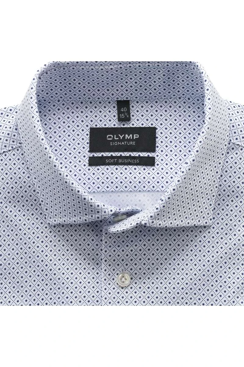 OLYMP SIGNATURE Soft Business Tailored Fit Jerseyhemd Bleu, Gemustert 2 OLYMP SIGNATURE Soft Business Tailored Fit Jerseyhemd Bleu, Gemustert – Bild 2
