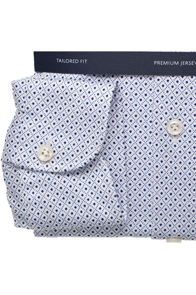 OLYMP SIGNATURE Soft Business Tailored Fit Jerseyhemd Bleu, Gemustert 3 OLYMP SIGNATURE Soft Business Tailored Fit Jerseyhemd Bleu, Gemustert – Bild 3