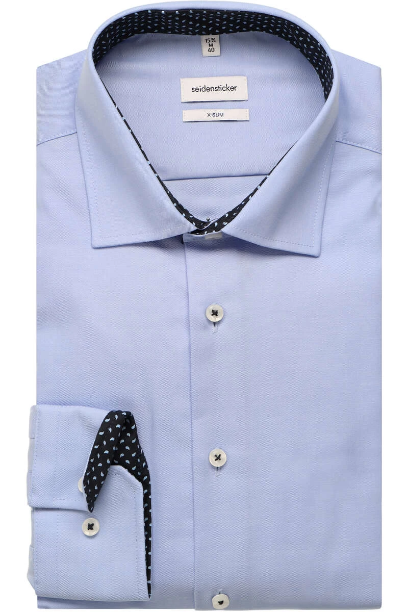 Seidensticker X-Slim Hemd Hellblau, Einfarbig 1 Seidensticker X-Slim Hemd Hellblau, Einfarbig