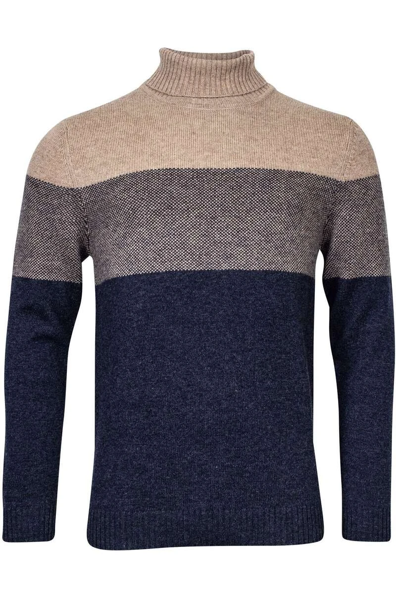 Baileys Tailored Fit Herren Rollkragenpullover Braun/blau 1 Baileys Tailored Fit Herren Rollkragenpullover Braun/blau