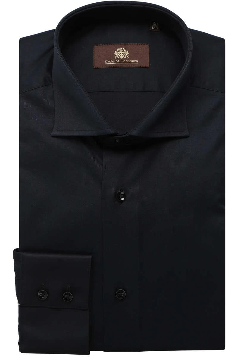 Circle Of Gentlemen Addie Slim Fit Hemd Schwarz, Einfarbig 1 Circle Of Gentlemen Addie Slim Fit Hemd Schwarz, Einfarbig