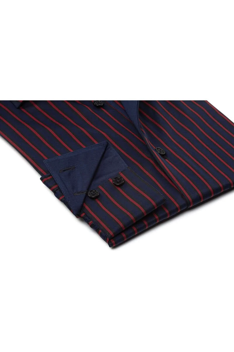 Circle Of Gentlemen Slim Fit Hemd Navy, Gestreift 2 Circle Of Gentlemen Slim Fit Hemd Navy, Gestreift – Bild 2