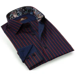 Circle Of Gentlemen Slim Fit Hemd Navy, Gestreift