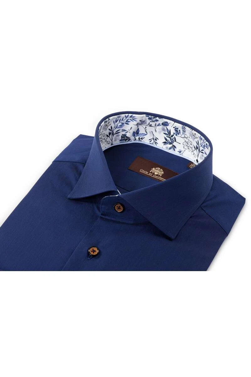 Circle Of Gentlemen Performance Slim Fit Hemd Navy, Einfarbig 3 Circle Of Gentlemen Performance Slim Fit Hemd Navy, Einfarbig – Bild 3