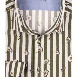 Giordano Maggiore Modern Fit Hemd Grün, Blumen