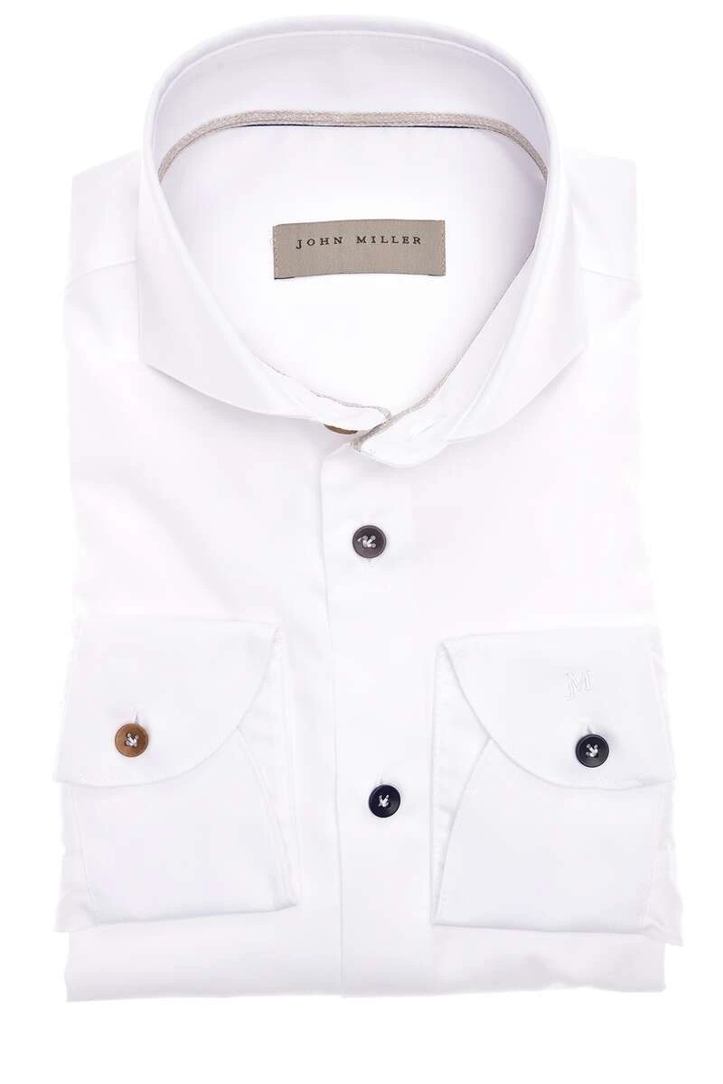 John Miller Tailored Fit Hemd Weiss, Einfarbig 1 John Miller Tailored Fit Hemd Weiss, Einfarbig