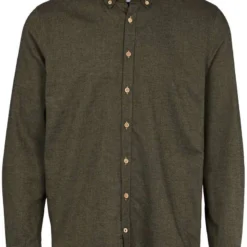 Kronstadt Regular Fit Flanellhemd Grün/grau, Einfarbig