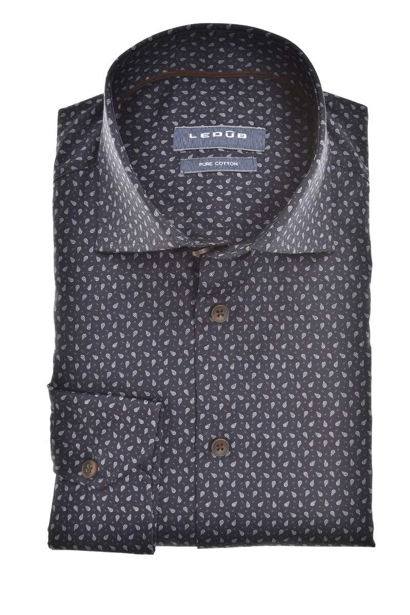 Ledȗb Modern Fit Hemd Dunkelblau, Paisley 1 Ledȗb Modern Fit Hemd Dunkelblau, Paisley