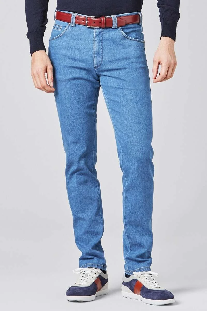 Meyer Slim Fit Five-Pocket Herren Jeans Blau 2 Meyer Slim Fit Five-Pocket Herren Jeans Blau – Bild 2