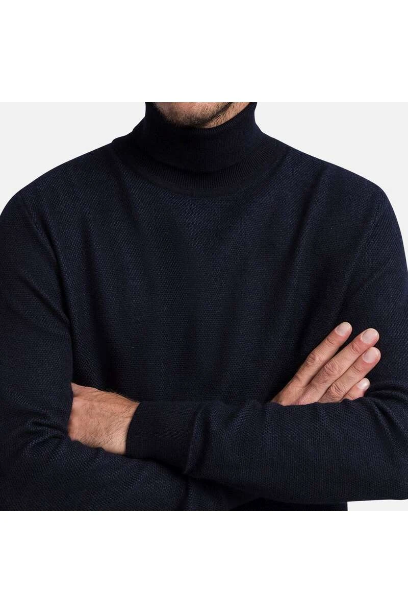 Pierre Cardin Modern Fit Herren Rollkragenpullover Marine 3 Pierre Cardin Modern Fit Herren Rollkragenpullover Marine – Bild 3