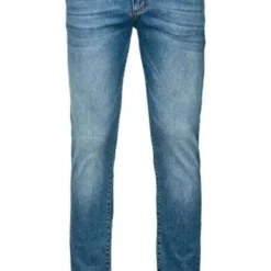 Profuomo Sky Blue Slim Fit Five-Pocket Herren Jeans Blau