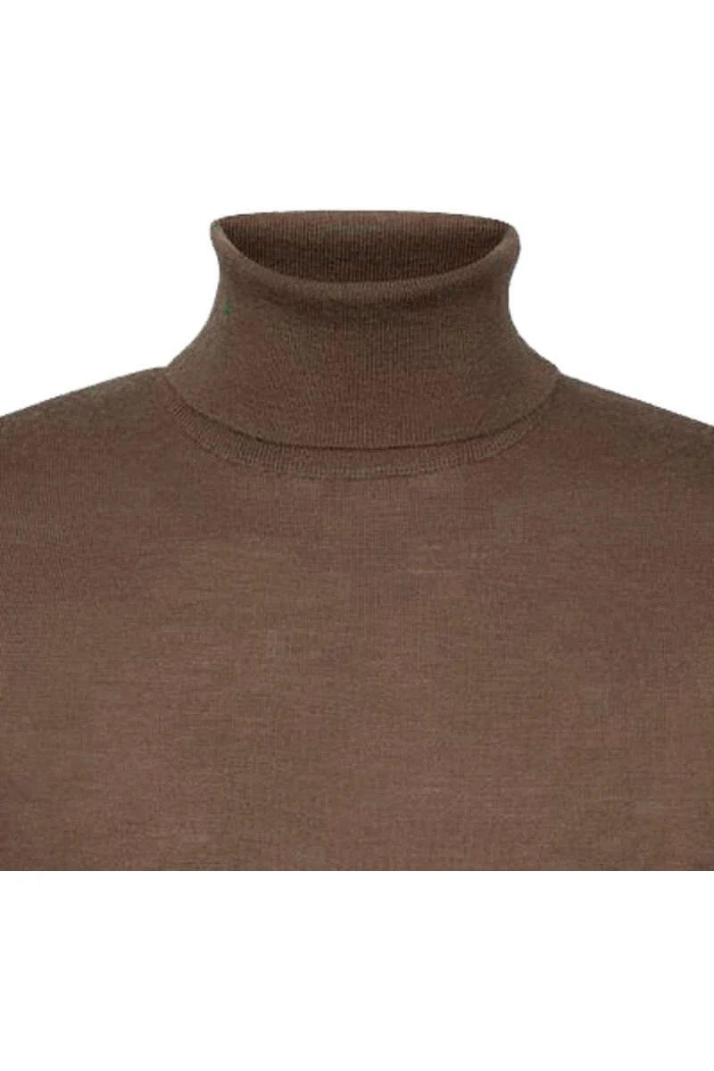 Profuomo Slim Fit Herren Rollkragenpullover Taupe 2 Profuomo Slim Fit Herren Rollkragenpullover Taupe – Bild 2