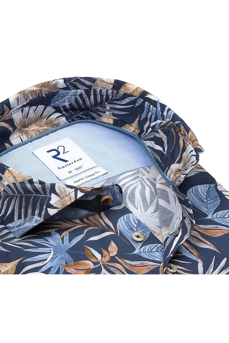 R2 Amsterdam Modern Fit Hemd Navy, Gemustert 2 R2 Amsterdam Modern Fit Hemd Navy, Gemustert – Bild 2