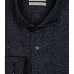 Thomas Maine Tailored Fit Hemd Schwarz, Einfarbig