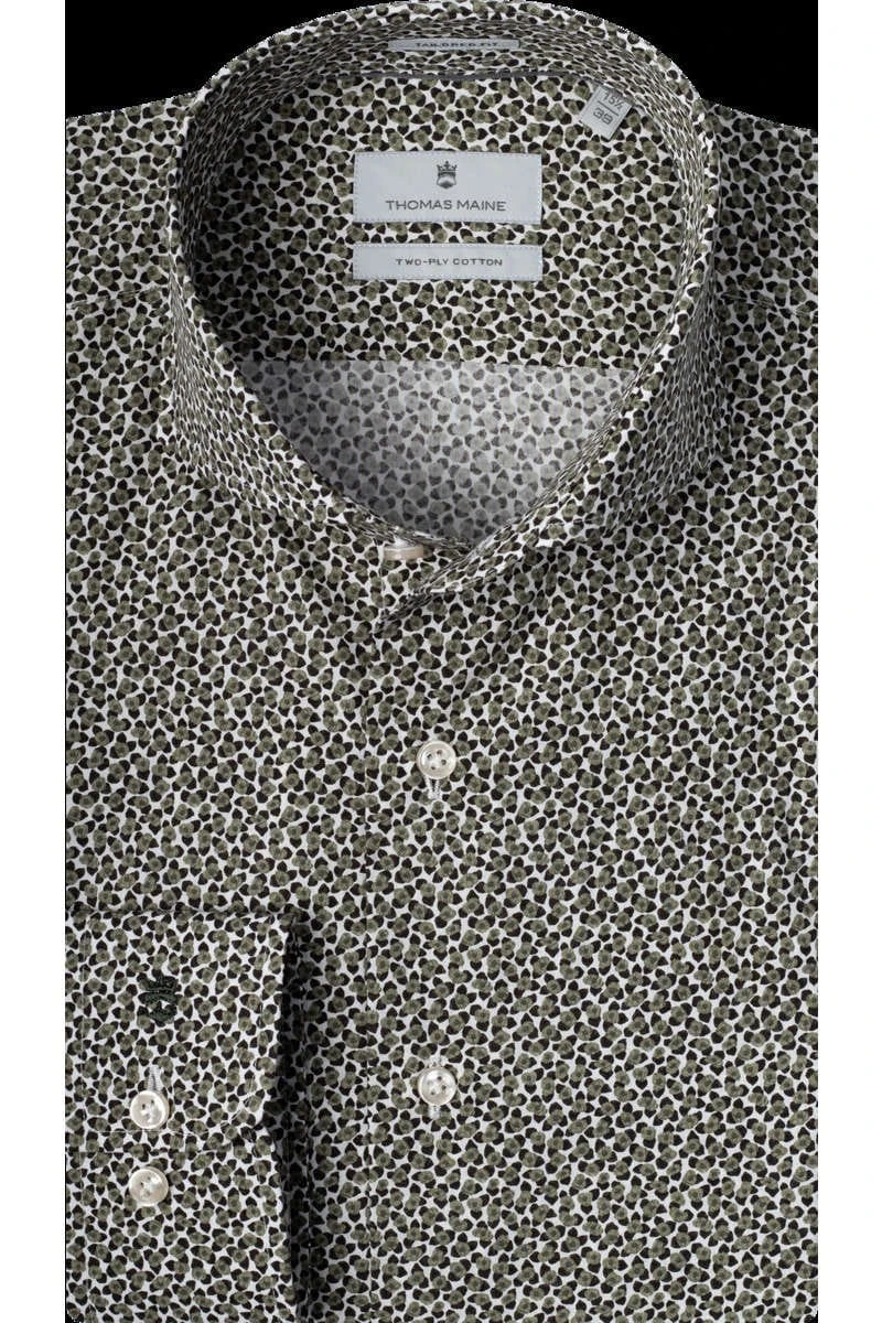 Thomas Maine Bari Tailored Fit Hemd Grün, Gemustert 1 Thomas Maine Bari Tailored Fit Hemd Grün, Gemustert