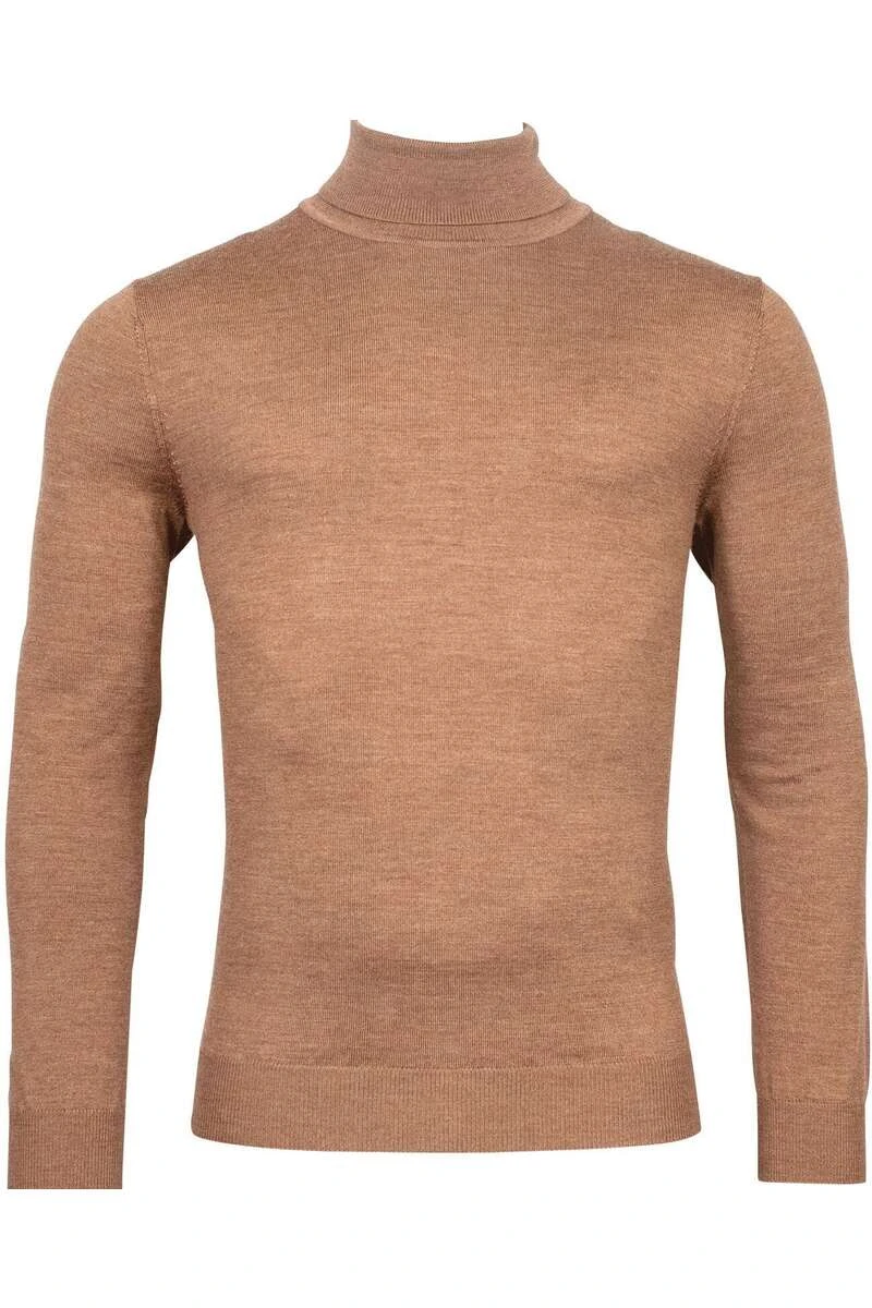 Thomas Maine Tailored Fit Herren Rollkragenpullover Hellbraun 1 Thomas Maine Tailored Fit Herren Rollkragenpullover Hellbraun